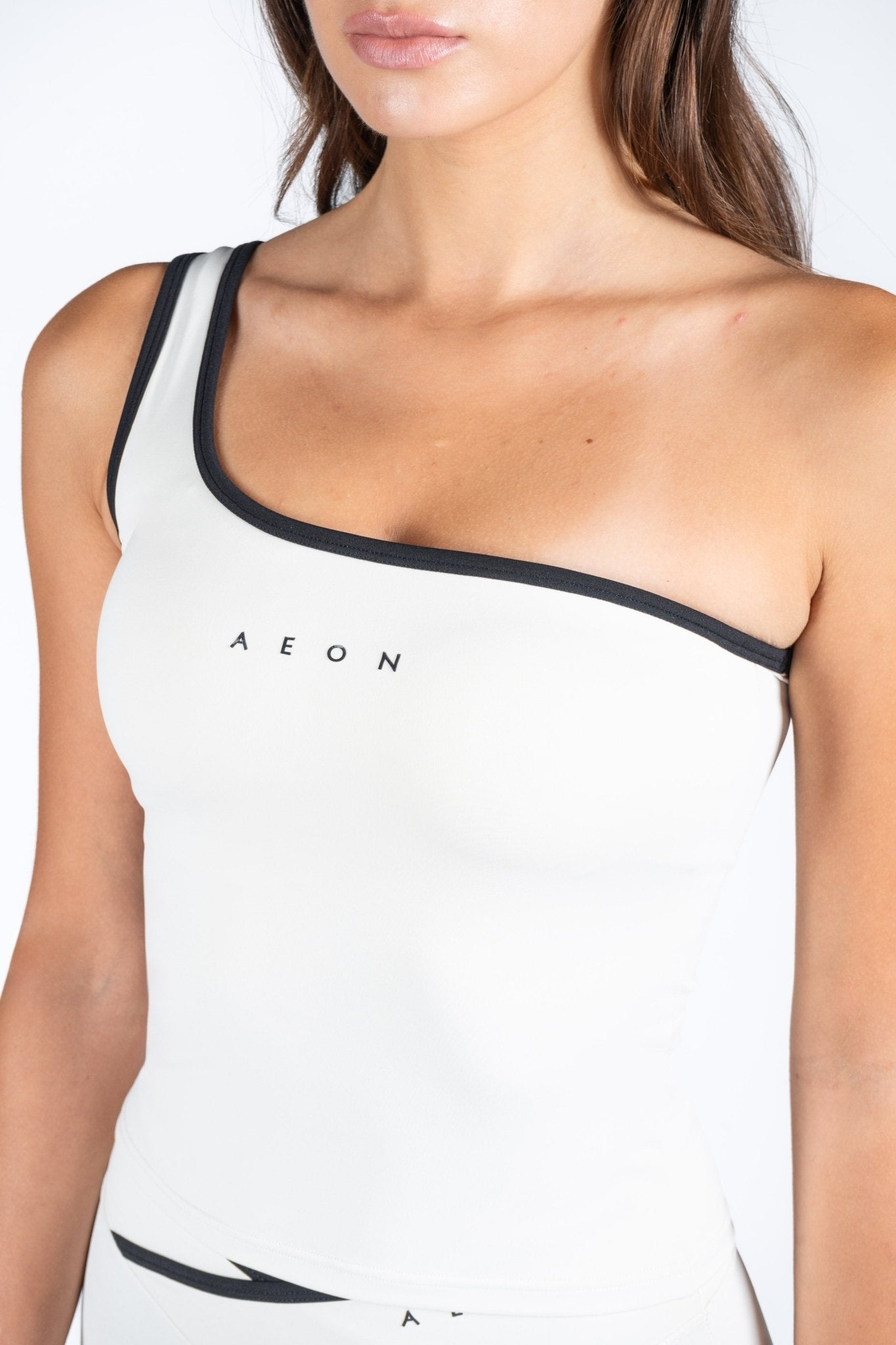 SECOND SKIN CONTRAST ONE SHOULDER TOP - Aeon Athletics