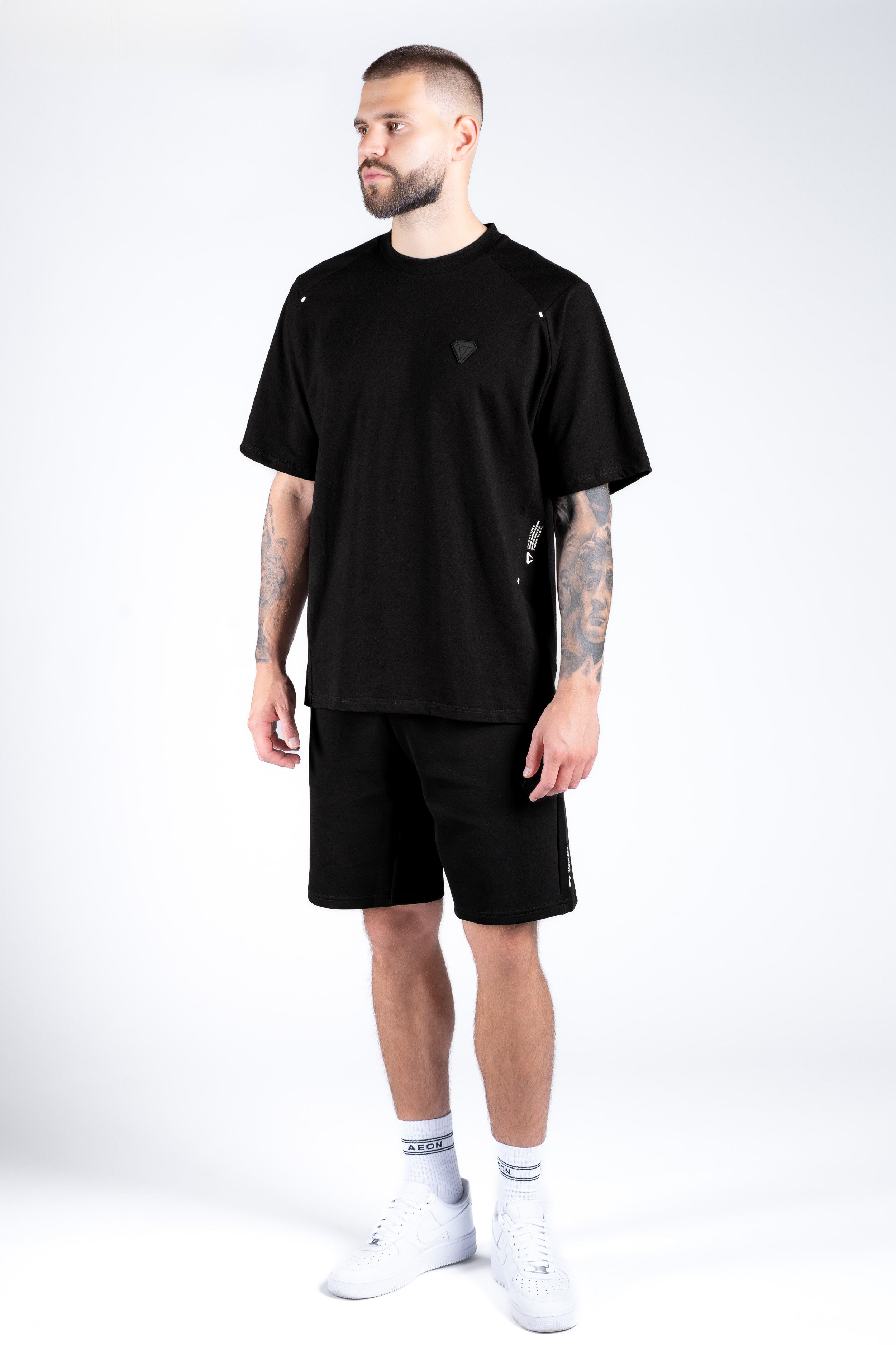 TECHPRO MENS SHORT KOMPLET - BLACK (2-DELNI)