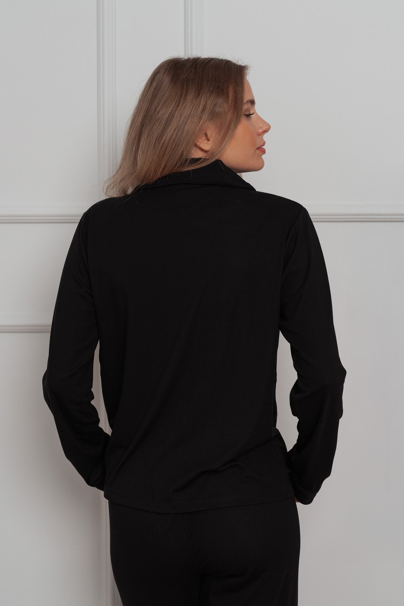 EASE PIŽAMA KOMPLET - BLACK (2-DELNI)