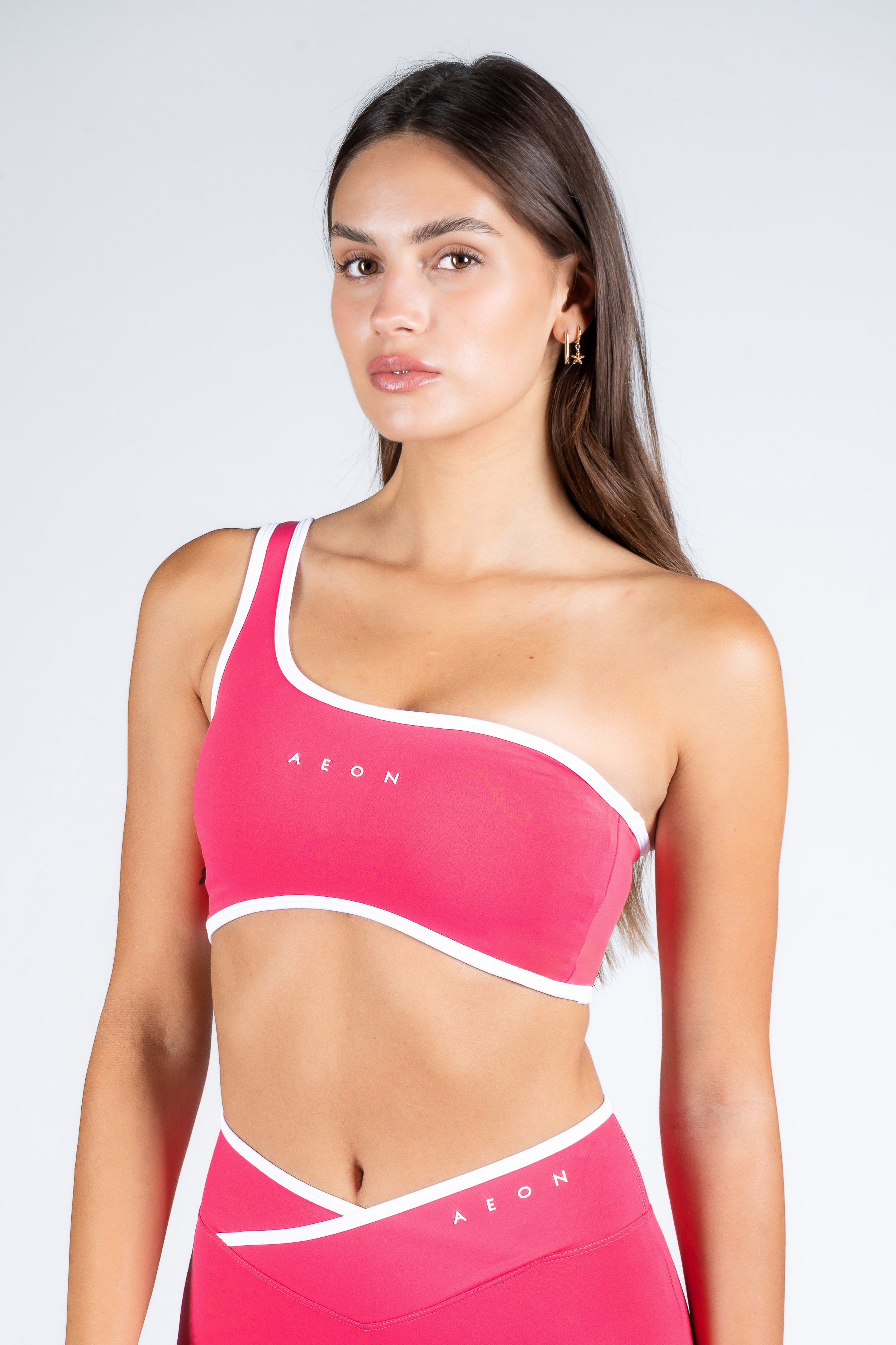 SECOND SKIN CONTRAST ONE SHOULDER TOP 