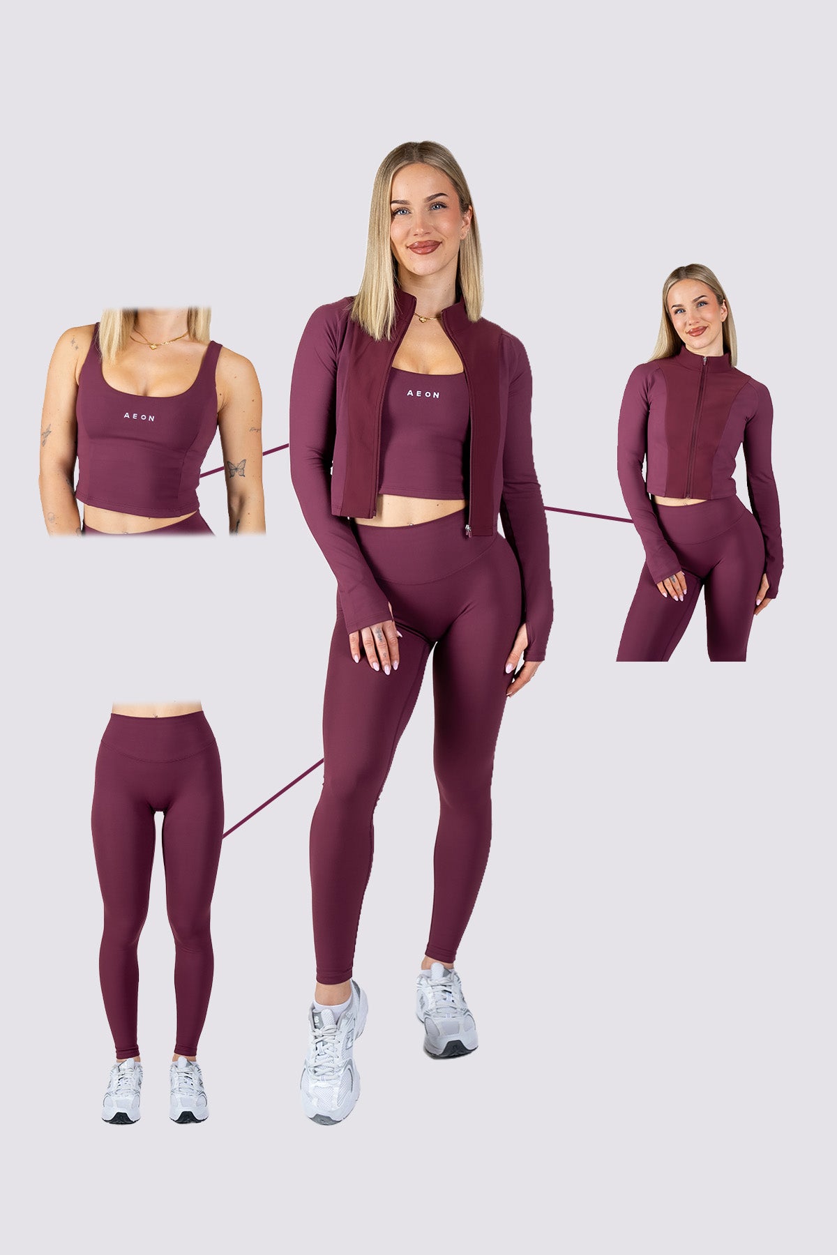 FLEXMOTION KOMPLET - BURGUNDY (3-DELNI)